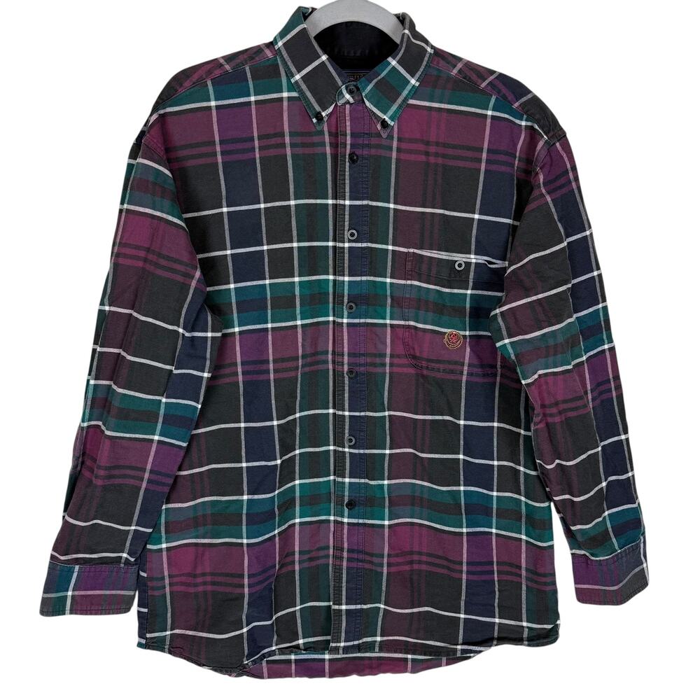 Wrangler Twenty X Shirt Men L 16 33/34 Multicolor Plaid Long Sleeve Western